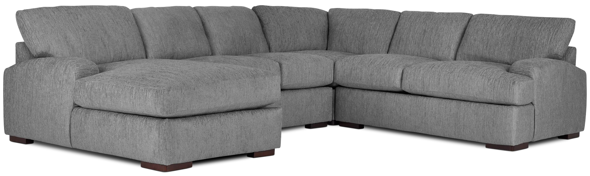 Alpha Light Gray Fabric Medium Left Chaise Sectional
