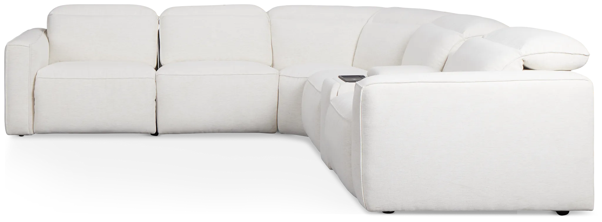 Ryland White Fabric Medium Dual Power 2-arm Reclining Sectional