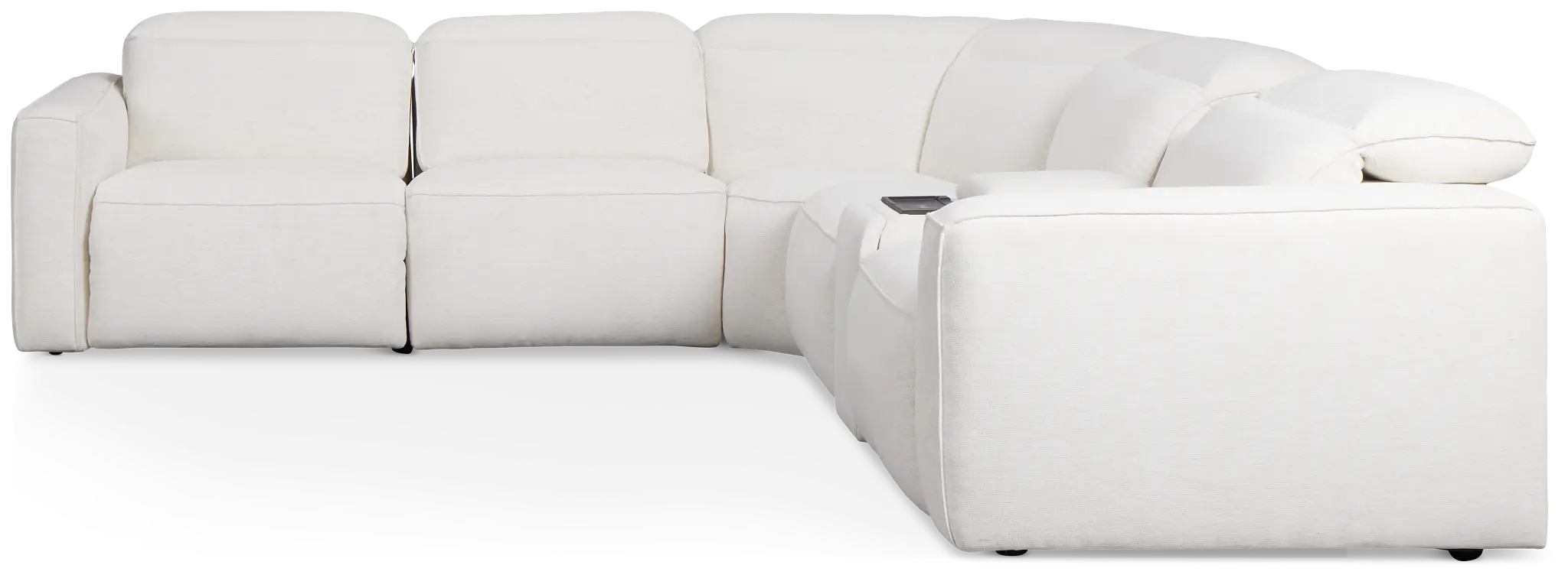 Ryland White Fabric Medium Dual Power 2-arm Reclining Sectional Ryland White Fabric Medium Dual Power 2-arm Reclining Sectional