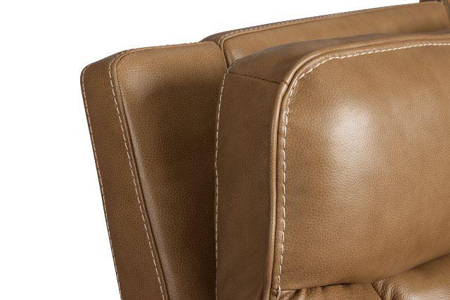 Jasper Light Brown Leather Power Recliner