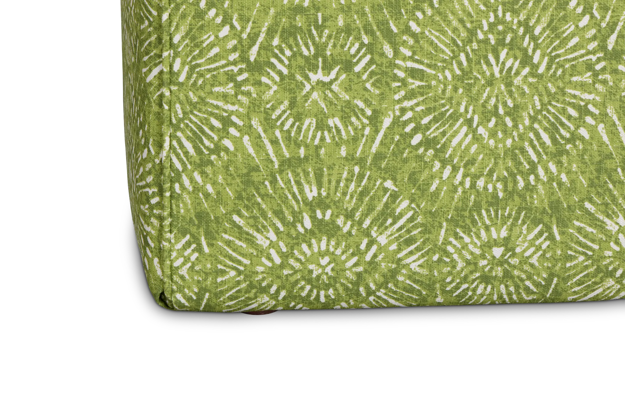 Borneo Green Fabric Vinyl Ottoman Small