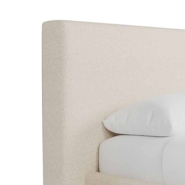 Grayton Merino Light Beige 44" Upholstered Platform Bed