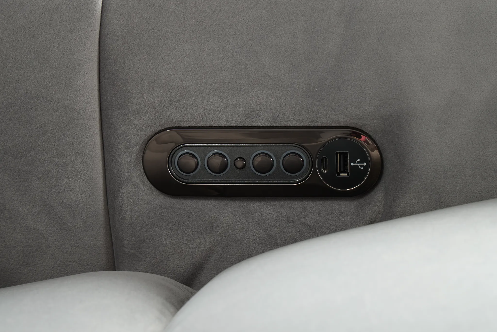 Gemma Light Gray Velvet Small Right Chaise Power Reclining Sectional