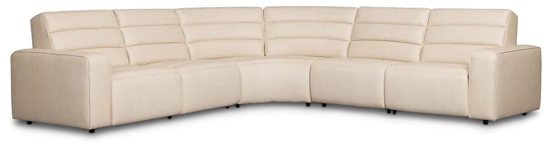 Sawyer Ivory Micro Small Triple Power Reclining Two-arm Sectional