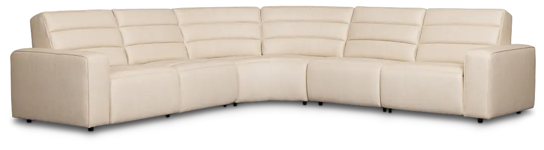 Sawyer Ivory Micro Small Triple Power Reclining Two-arm Sectional Sawyer Ivory Micro Small Triple Power Reclining Two-arm Sectional