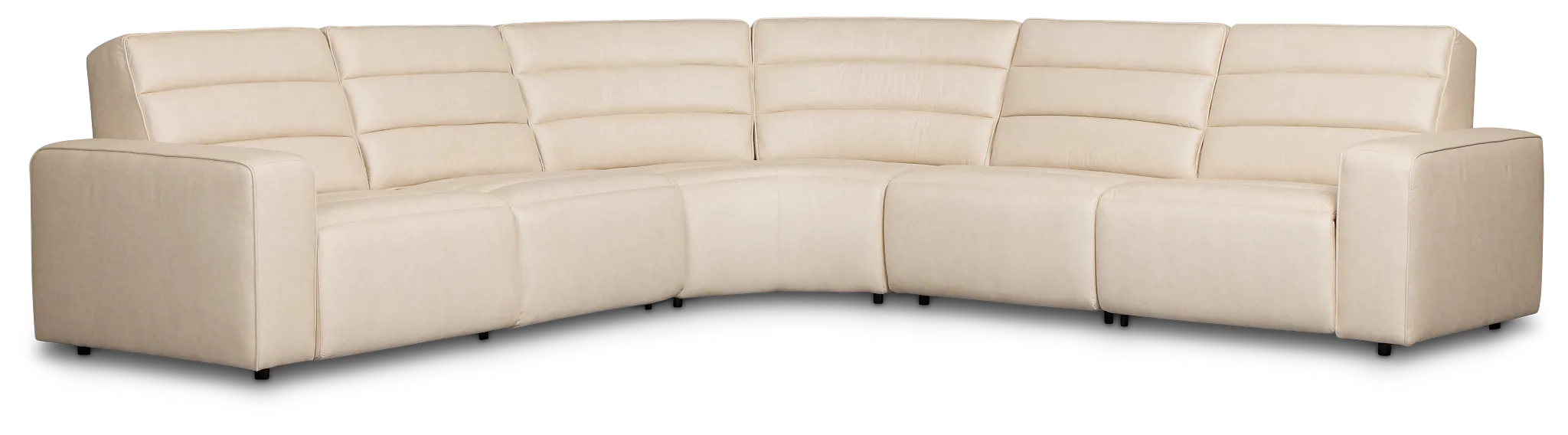Sawyer Ivory Micro Small Triple Power Reclining Two-arm Sectional