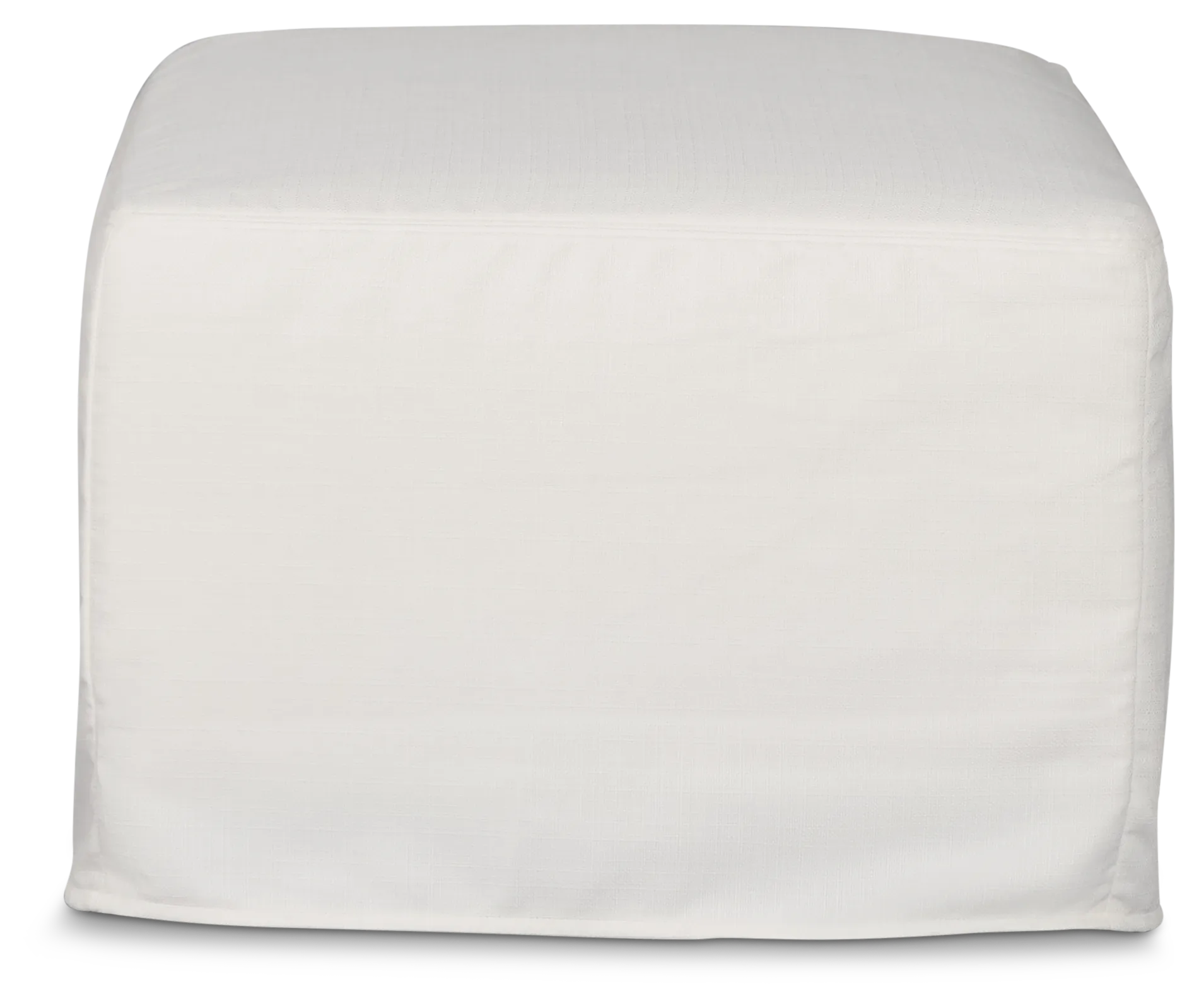 Marren White Fabric Ottoman