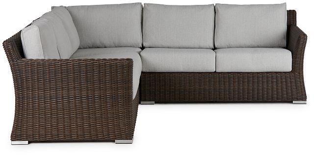 Southport Gray Woven Small Two-arm Sectional