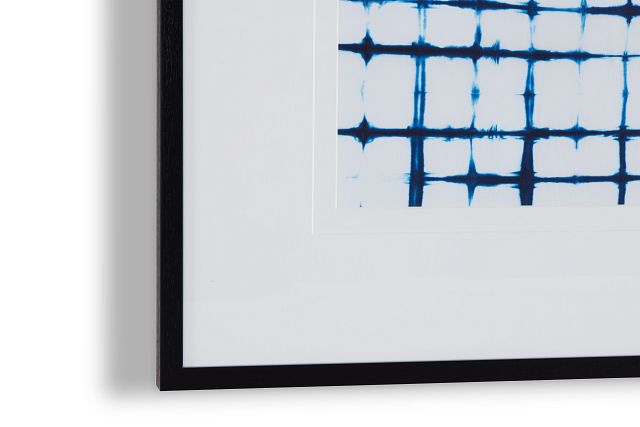 Grid Blue Framed Wall Art