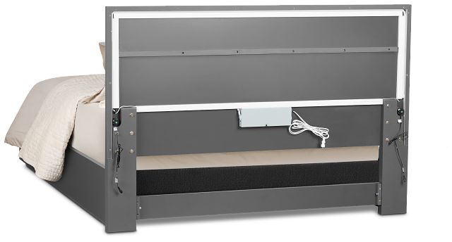 Brasilia Gray Platform Bed With Speaker