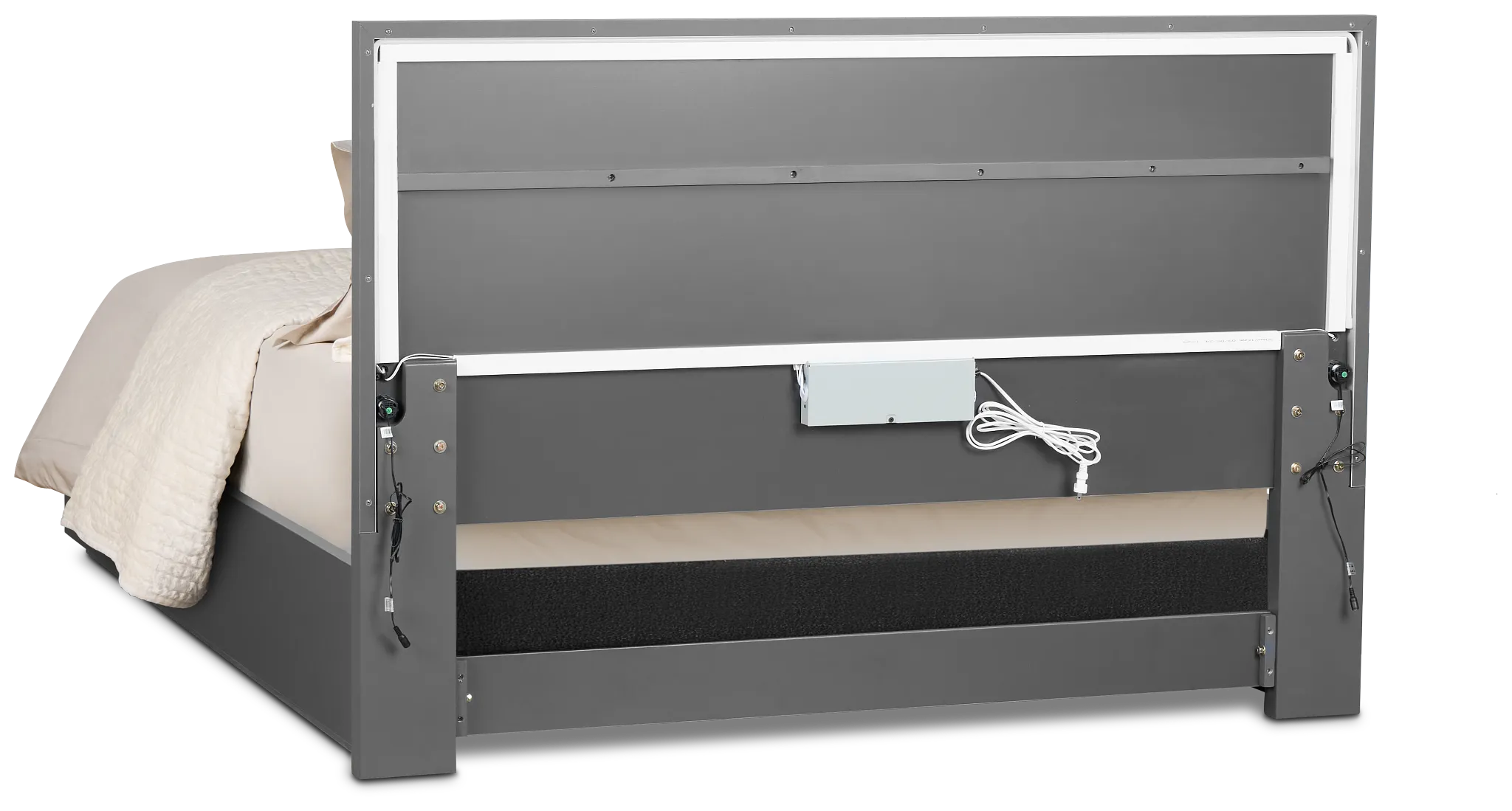 Brasilia Gray Platform Bed With Speaker