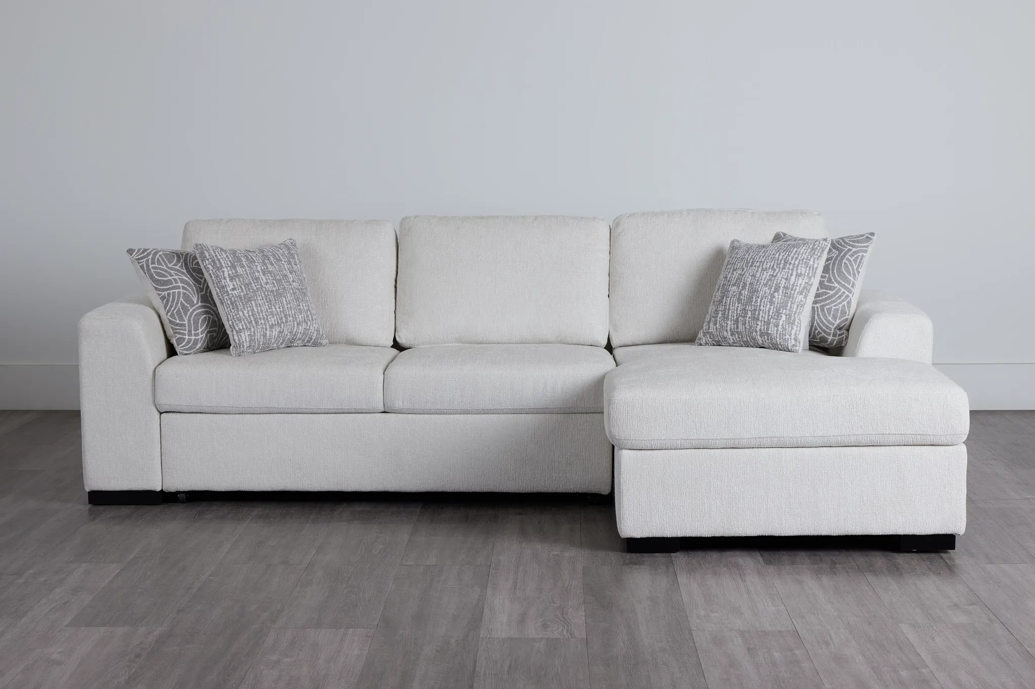 Blakely White Fabric Right Chaise Storage Sectional