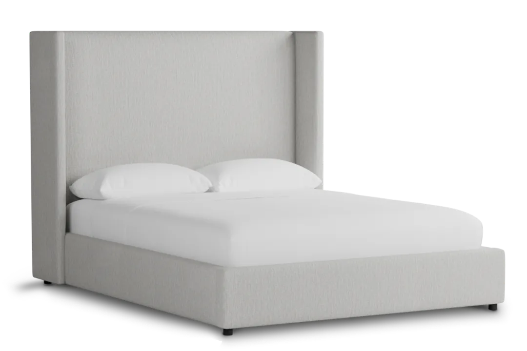 Captiva Delray Pewter 60" Upholstered Shelter Bed