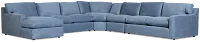 Hudson Blue Fabric Large Left Chaise Wedge Sectional