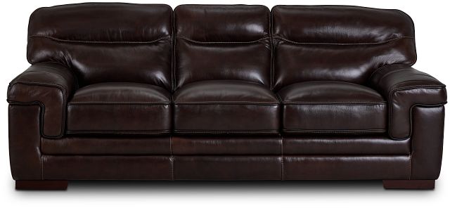 Alexander Dark Brown Leather Sofa, Leather Couches Clearance Closeout