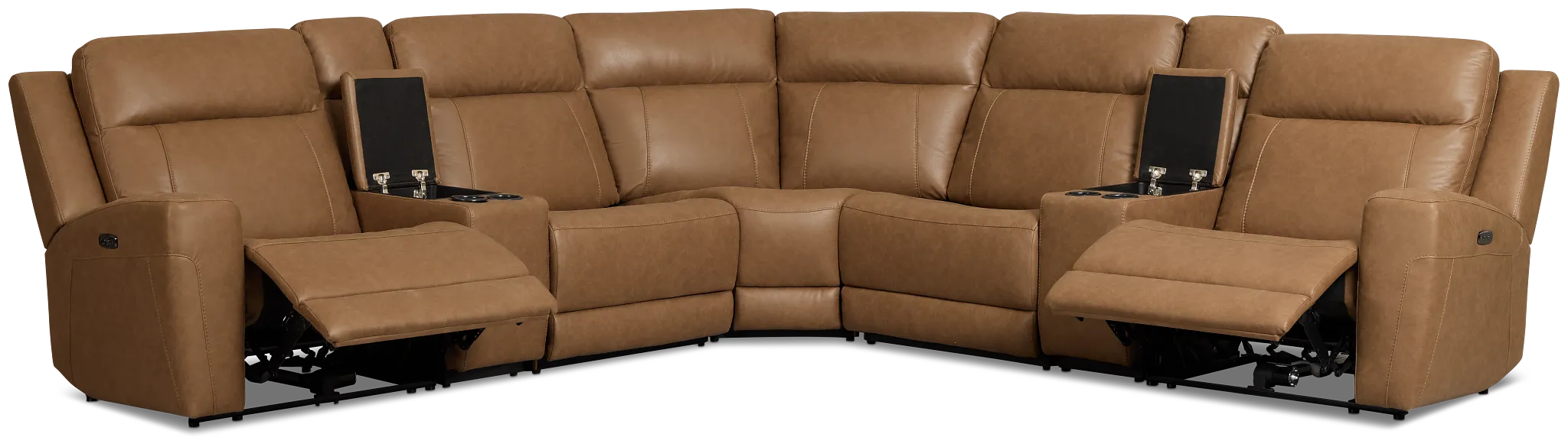 Colton Brown Micro Large Dual Power Reclining Two-arm Sectional