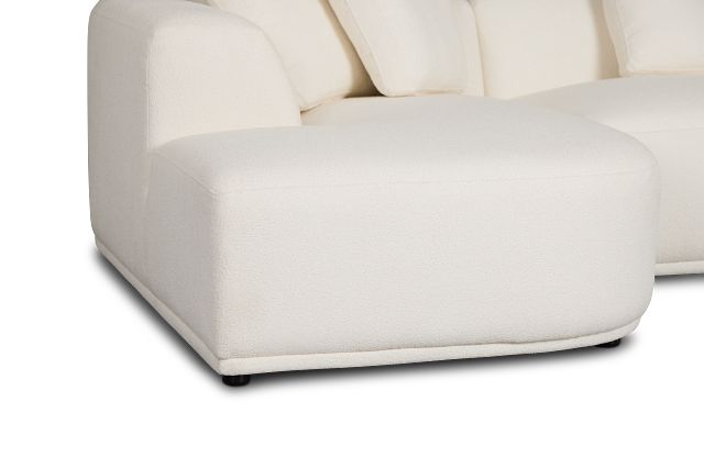 Catalina White Fabric Small Left Chaise Sectional