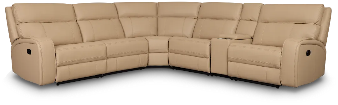 Rhett Taupe Micro Small Triple Manually Reclining Two-arm Sectional