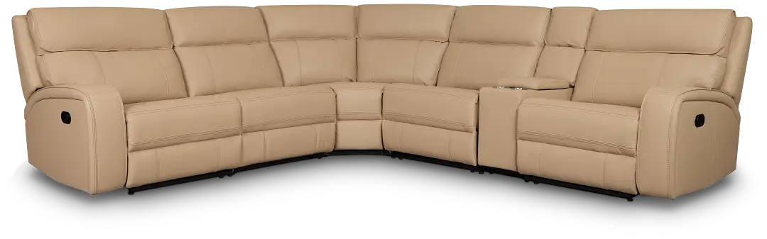 Rhett Taupe Micro Small Triple Manually Reclining Two-arm Sectional Rhett Taupe Micro Small Triple Manually Reclining Two-arm Sectional