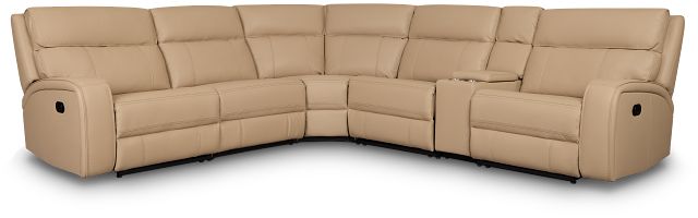 Rhett Taupe Micro Small Triple Manually Reclining Two-arm Sectional