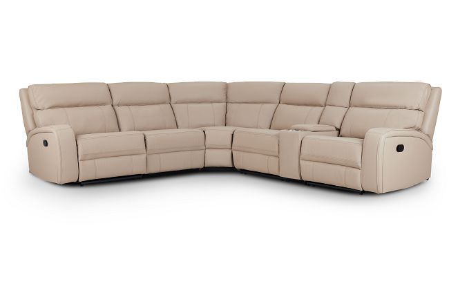 Rhett Taupe Micro Small Triple Manually Reclining Two-arm Sectional