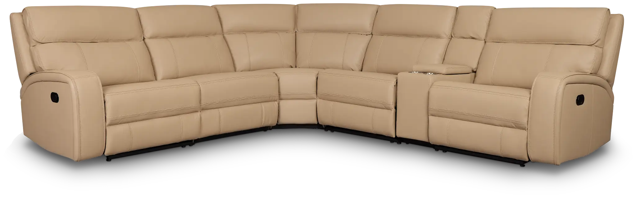 Rhett Taupe Micro Small Triple Manually Reclining Two-arm Sectional Rhett Taupe Micro Small Triple Manually Reclining Two-arm Sectional