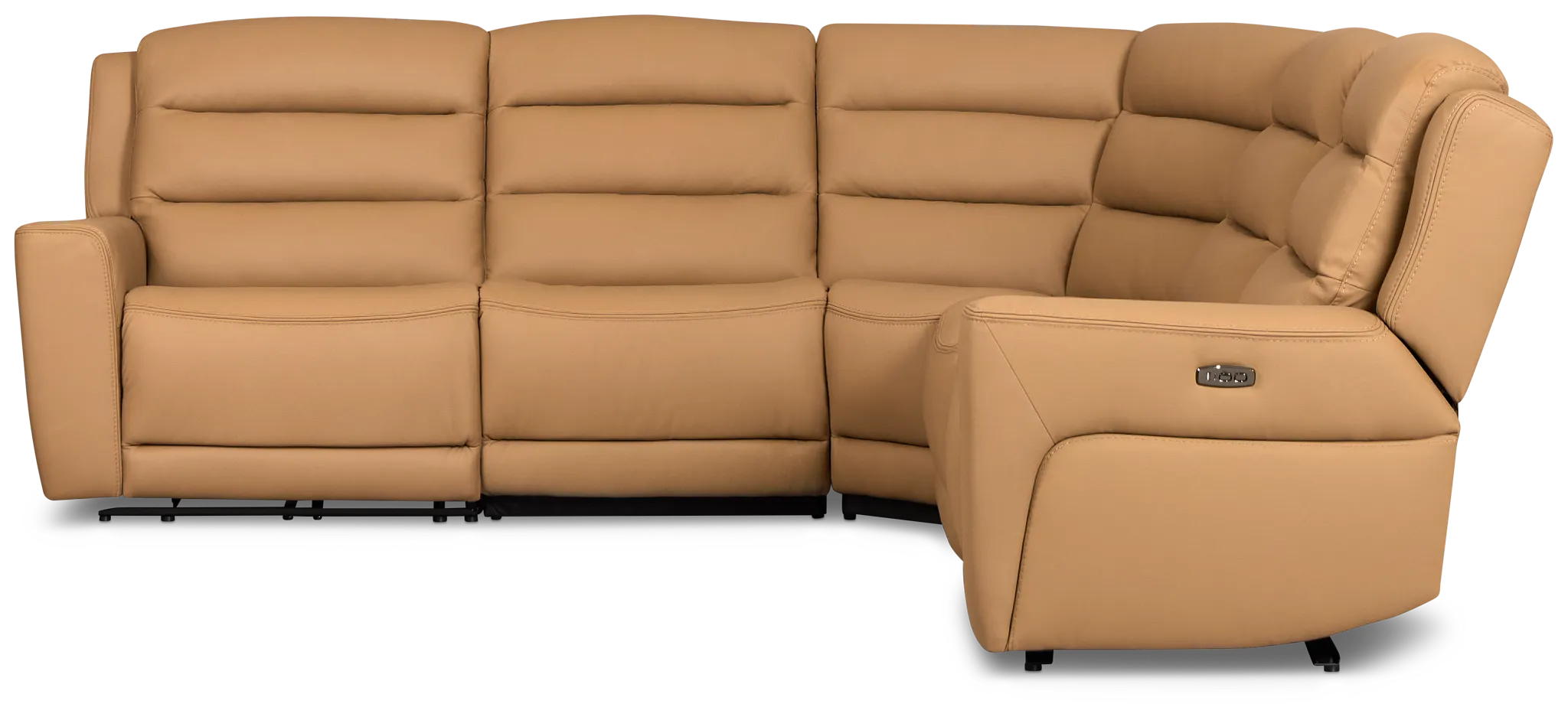 Wilder Brown Leather Small Dual Power Reclining Two-arm Sectional