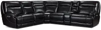 Casey Black Lthr/vinyl Medium Triple Power 2-arm Sectional