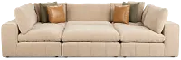 Cruz Light Beige Fabric 6-piece Pit Sectional
