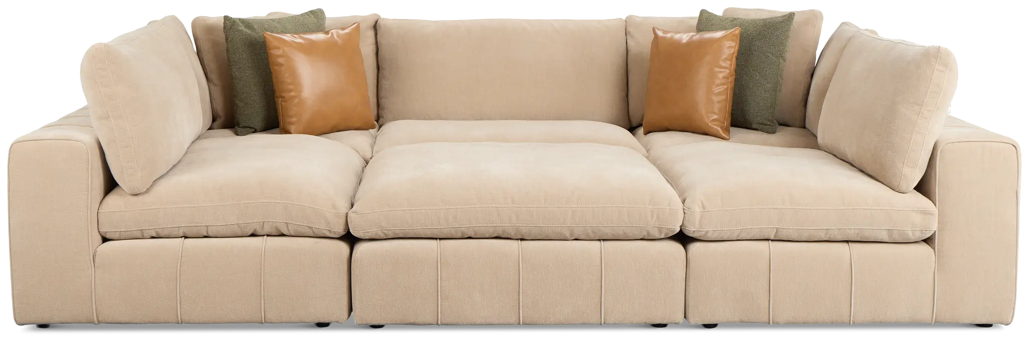 Cruz Light Beige Fabric 6-piece Pit Sectional Cruz Light Beige Fabric 6-piece Pit Sectional