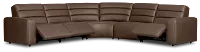 Sawyer Dark Brown Micro Small Triple Power Reclining Two-arm Sectional