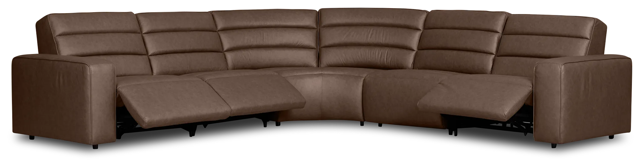 Sawyer Dark Brown Micro Small Triple Power Reclining Two-arm Sectional