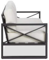 Linear Dark Gray White Aluminum Sofa