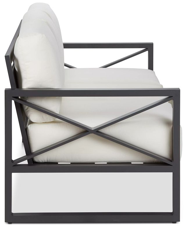 Linear Dark Gray White Aluminum Sofa