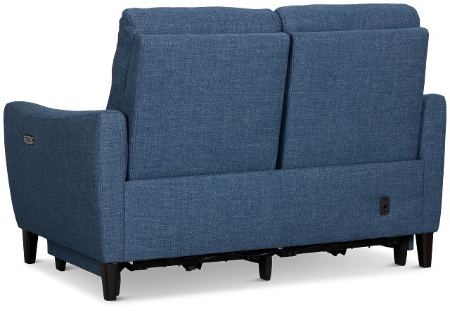 Keaton Blue Fabric Power Reclining Loveseat W/ Power Headrest
