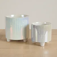 Moonie White Set Of 2 Planter