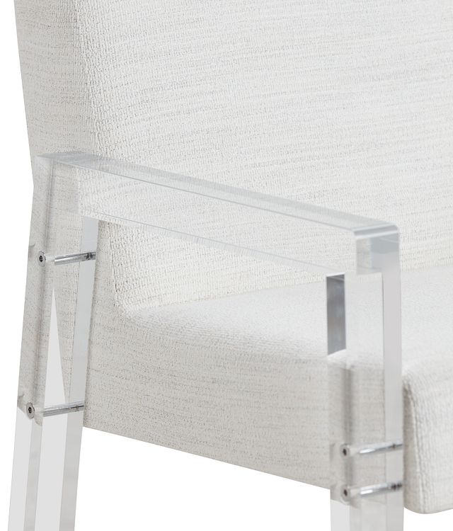 Ocean Drive White Acrylic Upholstered Arm Chair