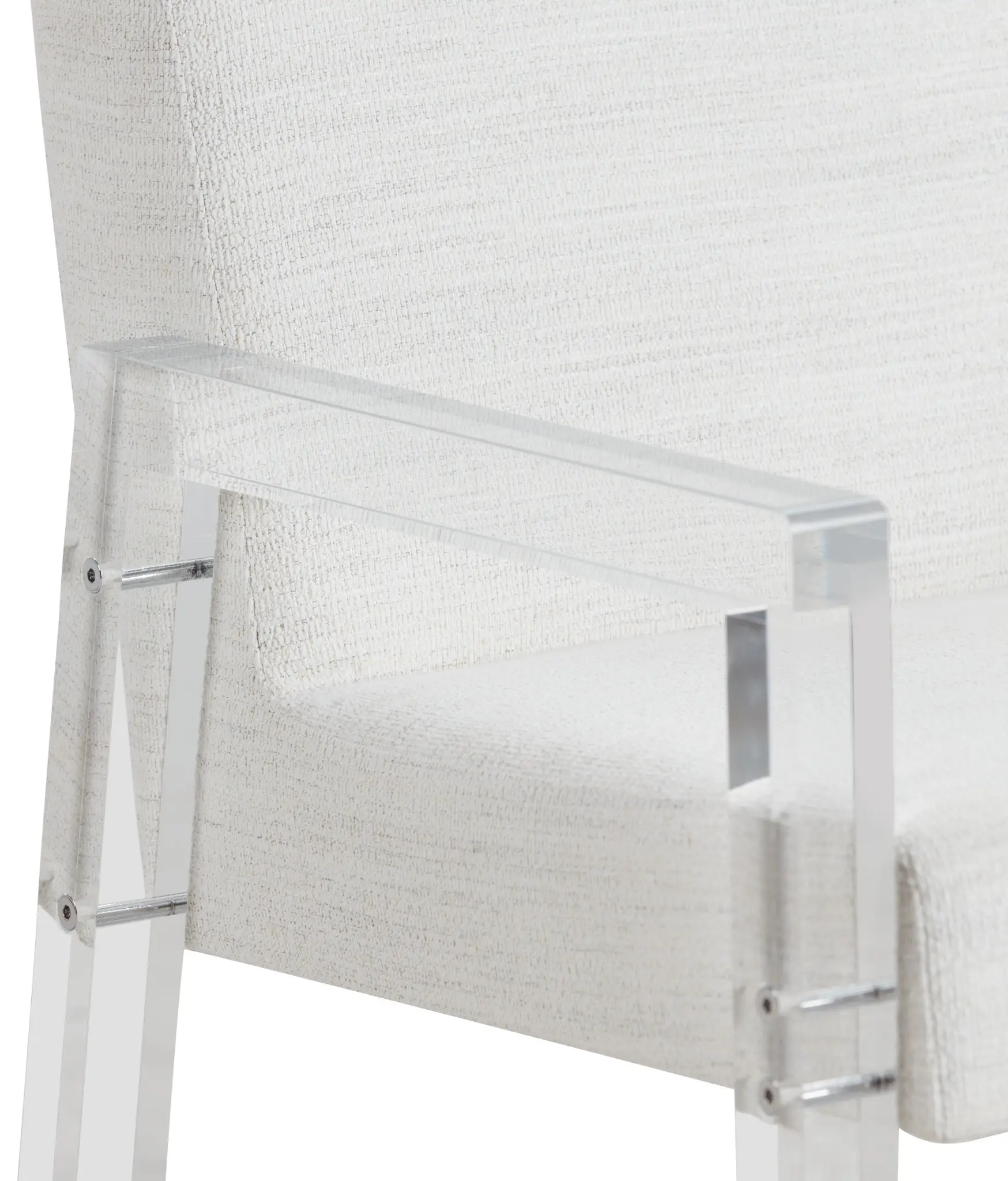 Ocean Drive White Acrylic Upholstered Arm Chair Ocean Drive White Acrylic Upholstered Arm Chair