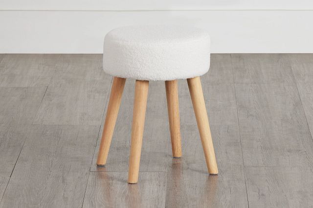 Jacques White Boucle Stool