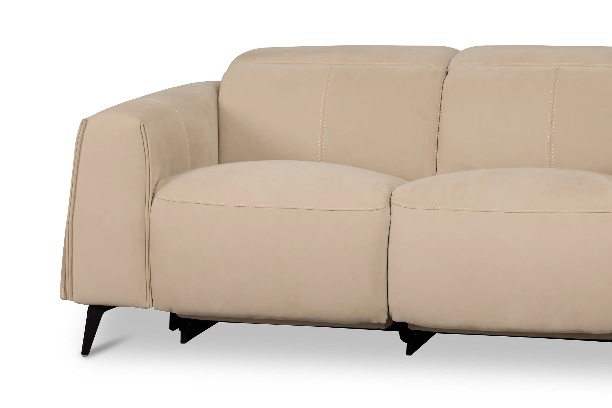 Reyna Beige Micro Power Reclining Sofa