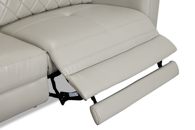 Ava Light Gray Micro Left Chaise Power Reclining Sectional