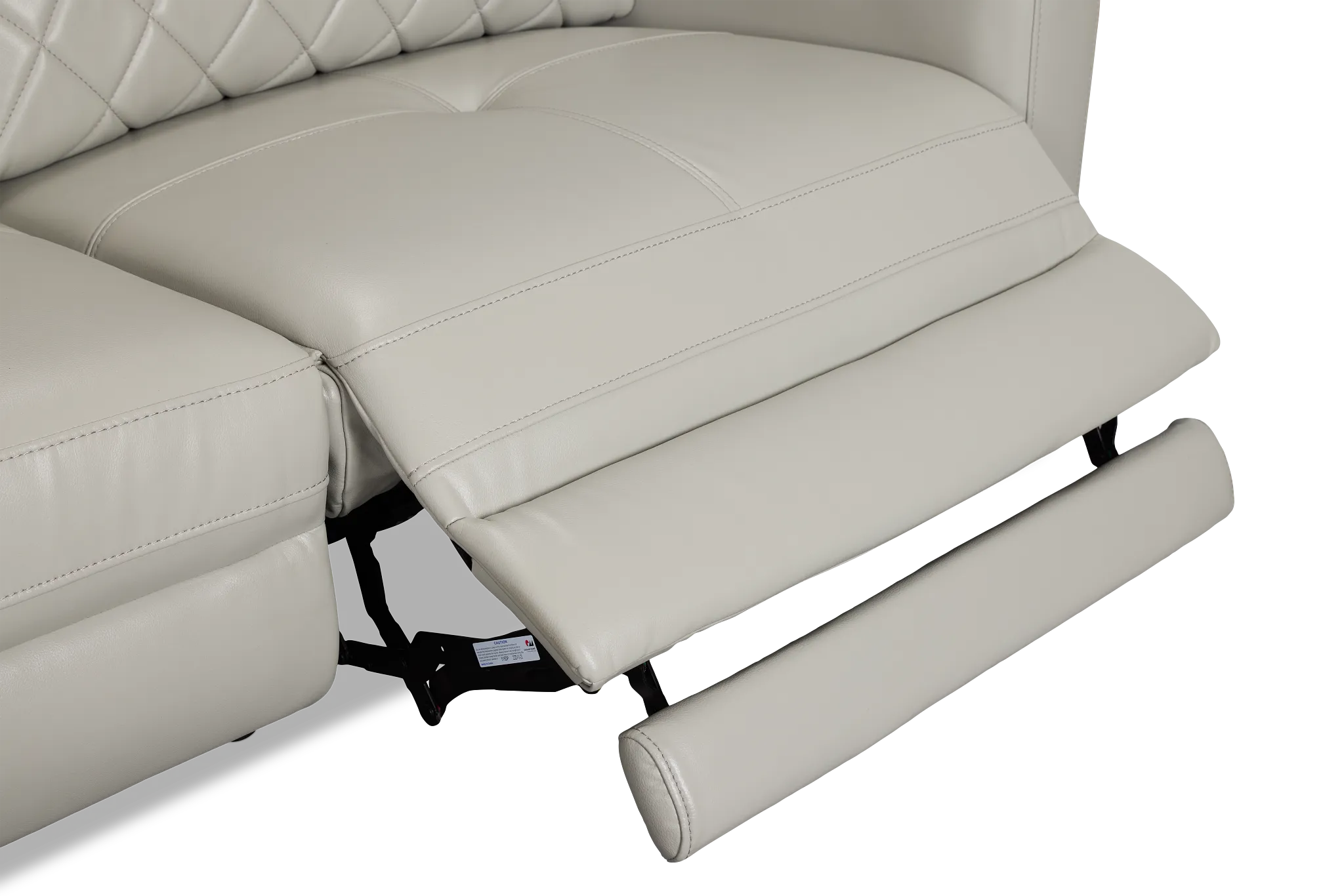 Ava Light Gray Micro Left Chaise Power Reclining Sectional