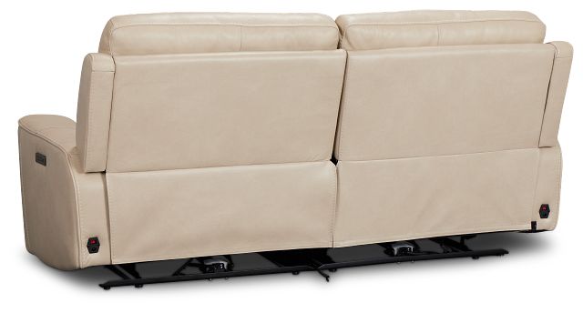 Benji Light Beige Lthr/vinyl Power Reclining Sofa