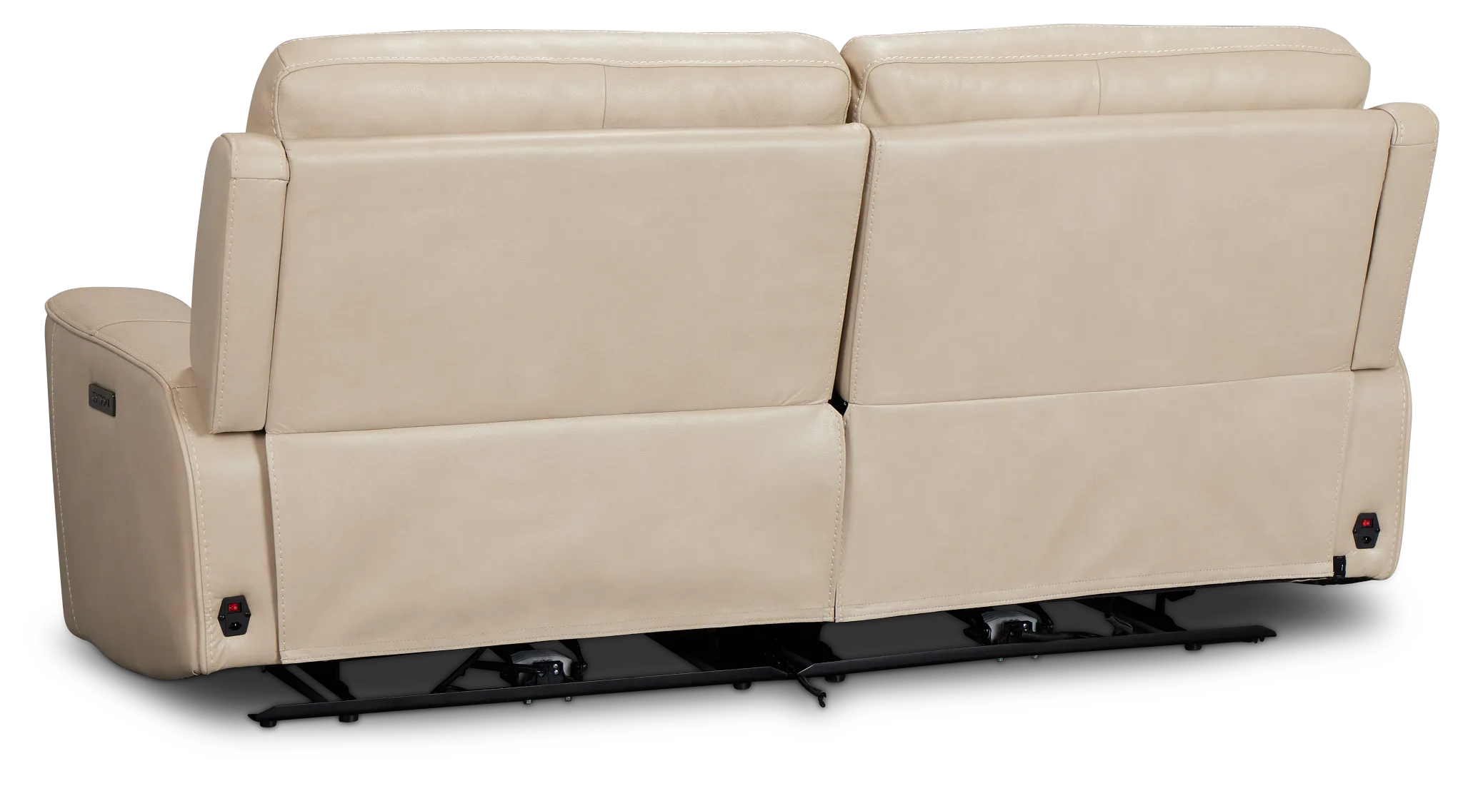 Benji Light Beige Lthr/vinyl Power Reclining Sofa