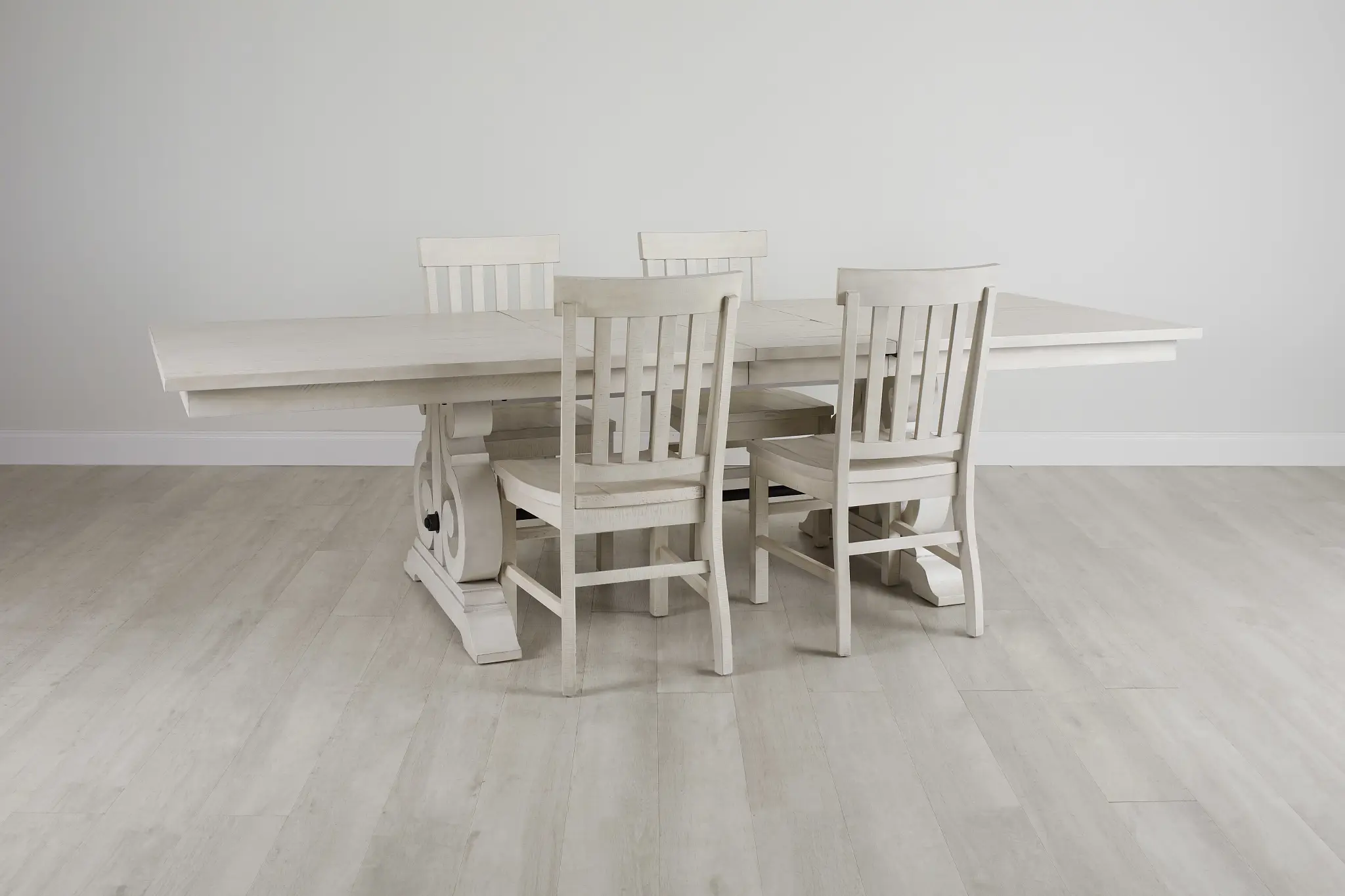 Sonoma Ivory Trestle Table & 4 Wood Chairs Sonoma Ivory Trestle Table & 4 Wood Chairs