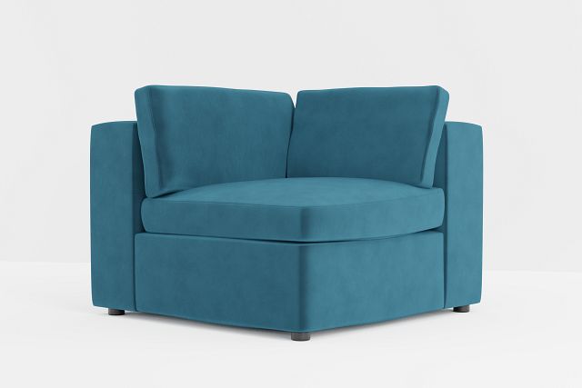 Destin Joya Teal Velvet Corner Chair