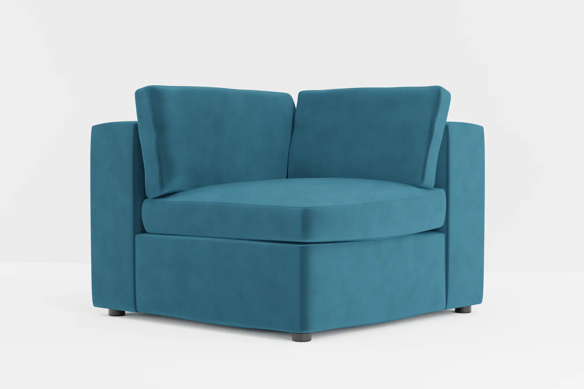 Destin Joya Teal Velvet Corner Chair Destin Joya Teal Velvet Corner Chair