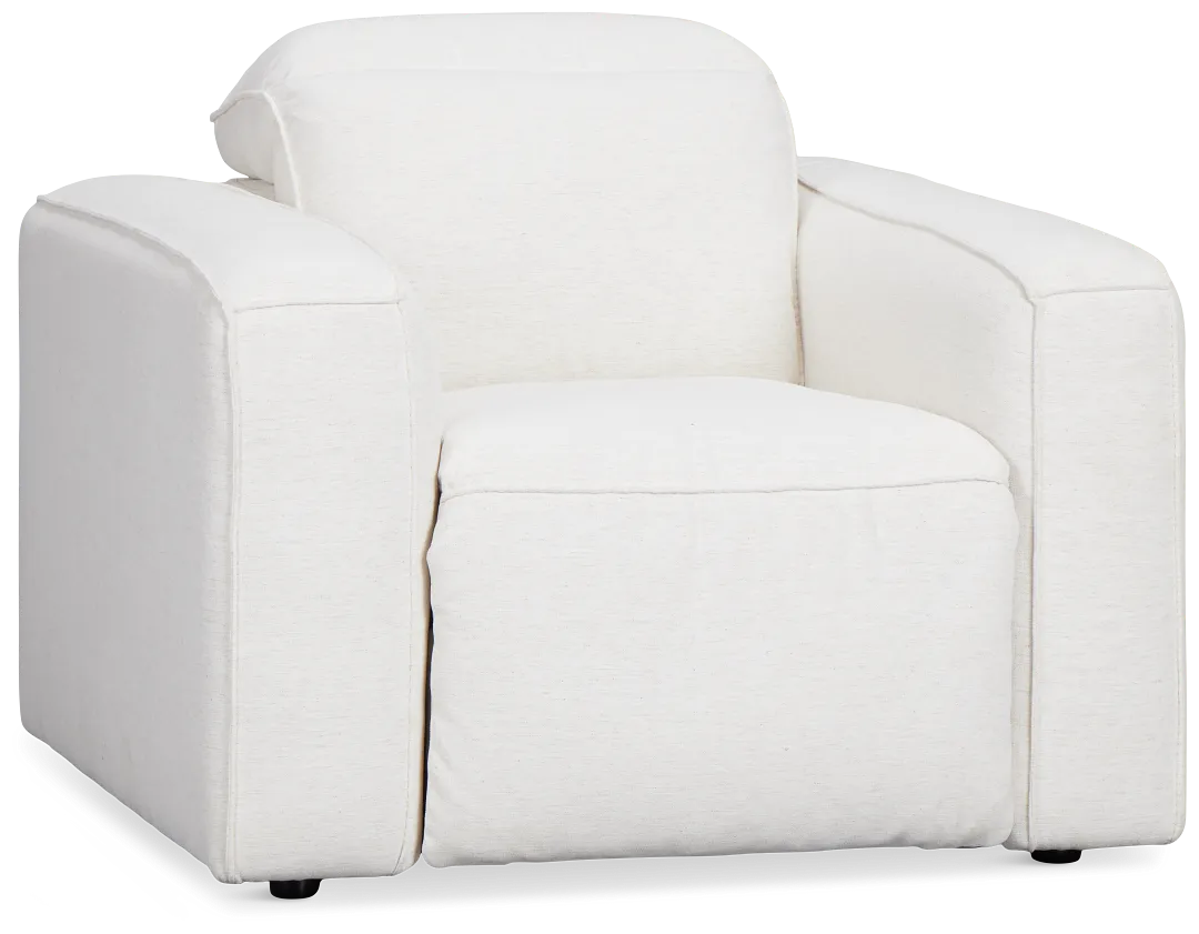 Ryland White Fabric Power Recliner With Power Headrest