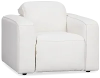 Ryland White Fabric Power Recliner With Power Headrest