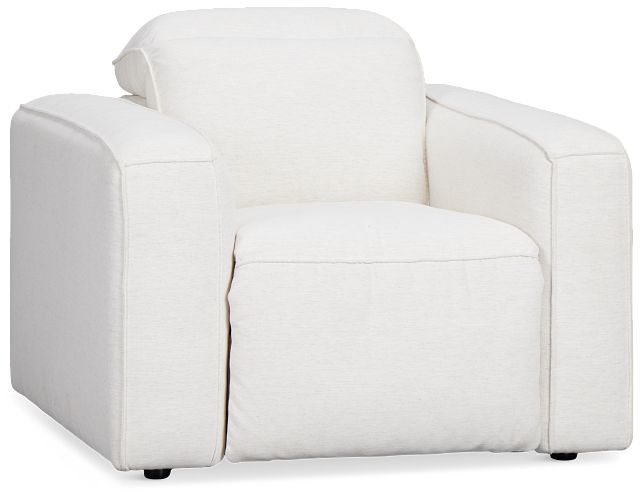 Ryland White Fabric Power Recliner With Power Headrest